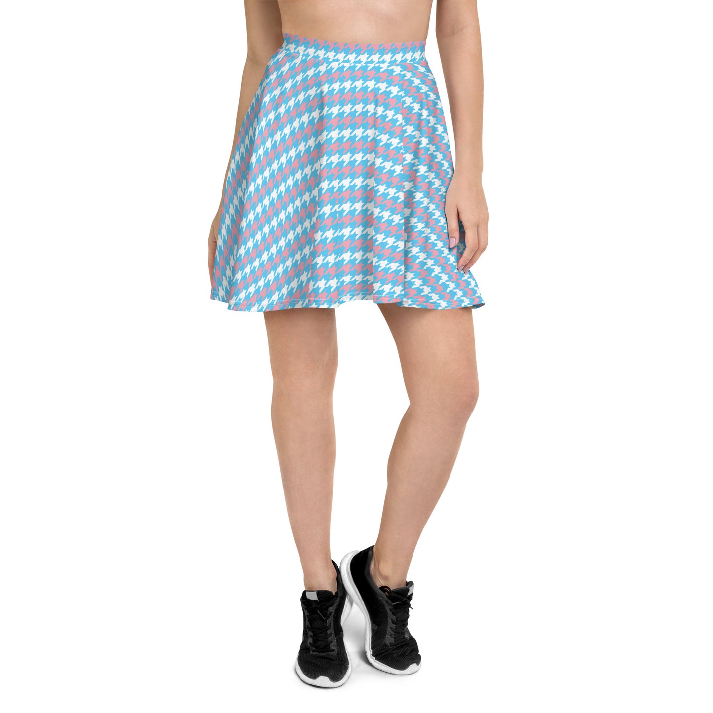 Transgender Pride Skater Skirt - LGBTQIA Pink White Blue Flag Flared Skirt - Parade Club Vacation Running