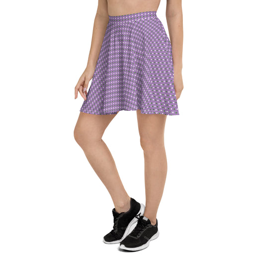 Gender Queer Pride Skater Skirt - LGBTQIA Purple, White, Green Flag Flared Skirt - Parade Club Vacation Running