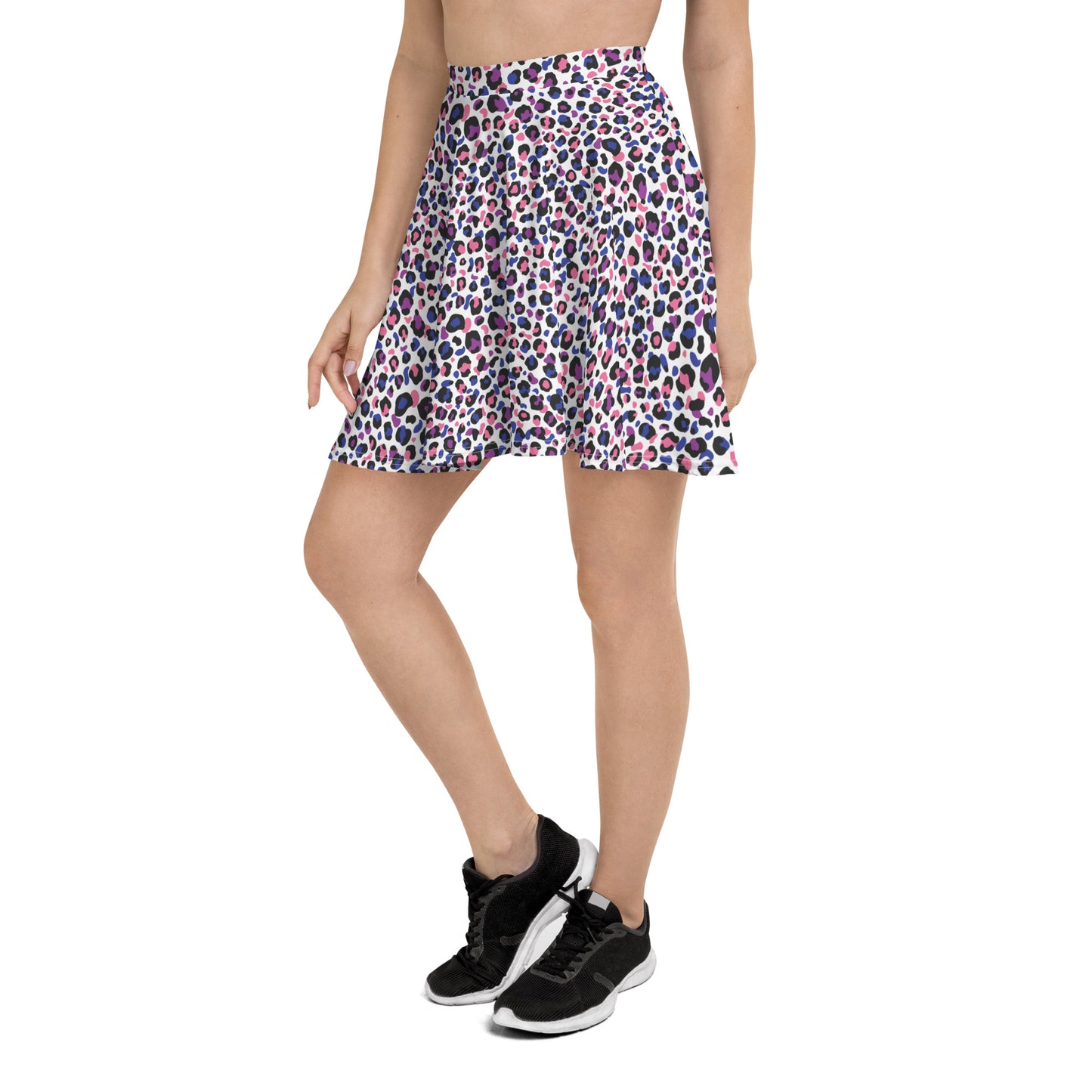 Genderfluid Pride Skater Skirt - LGBTQIA Pink, White, Purple, Black, Blue Flag Flared Skirt - Parade Club Vacation Running