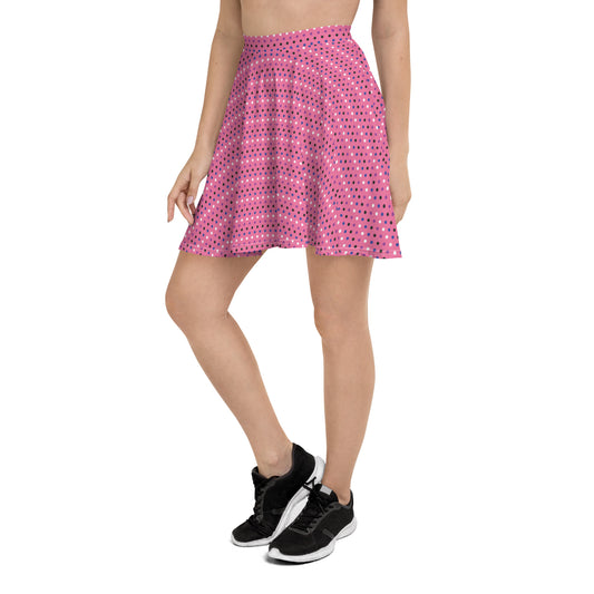 Genderfluid Pride Skater Skirt - LGBTQIA Pink, White, Purple, Black, Blue Flag Flared Skirt - Parade Club Vacation Running