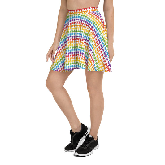 Rainbow Pride Skater Skirt - LGBTQIA Red, Orange, Yellow, Green, Blue, Indigo, and Viole Flag Flared Skirt - Parade Club Vacation Running