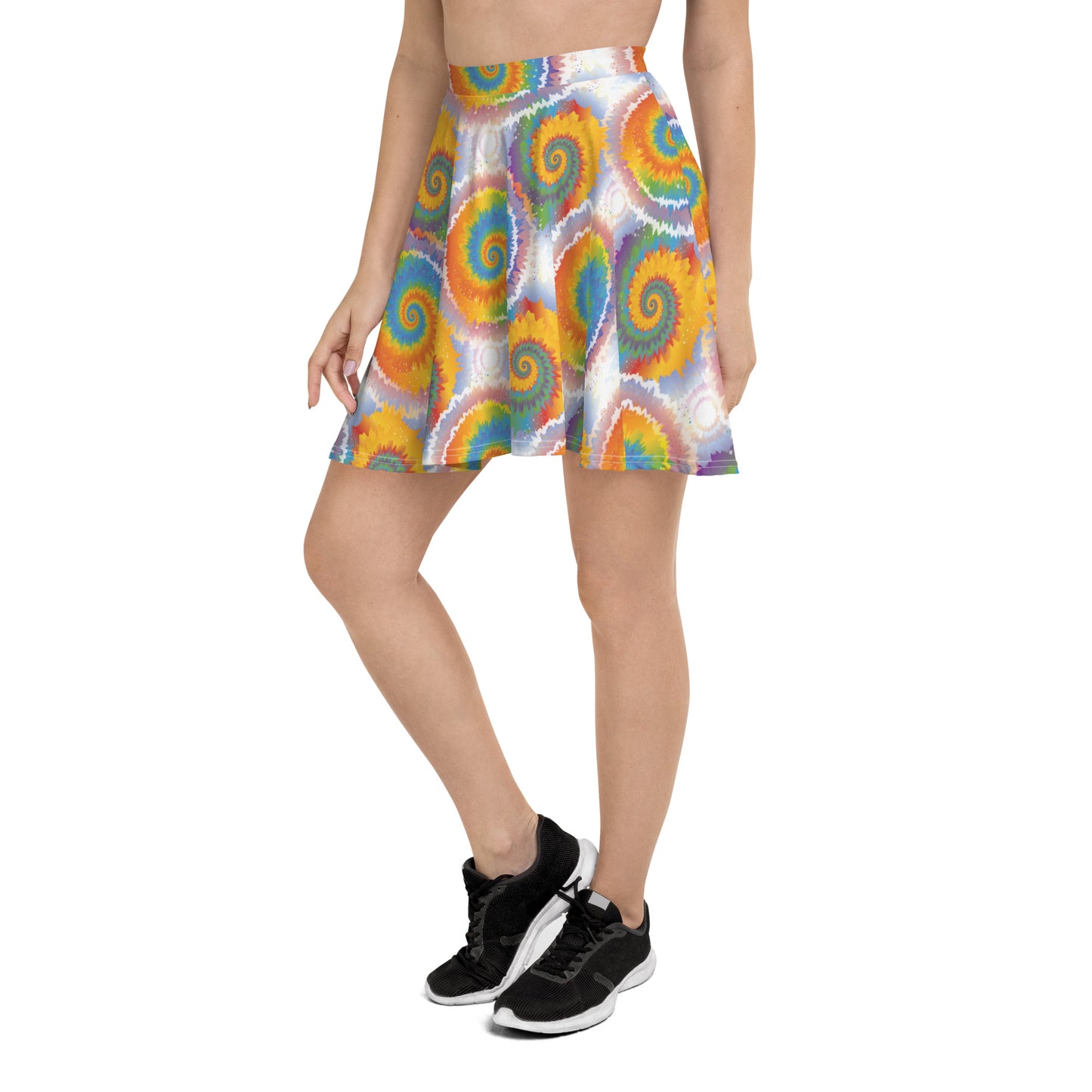 Rainbow Pride Skater Skirt - LGBTQIA Red, Orange, Yellow, Green, Blue, Indigo, and Viole Flag Flared Skirt - Parade Club Vacation Running