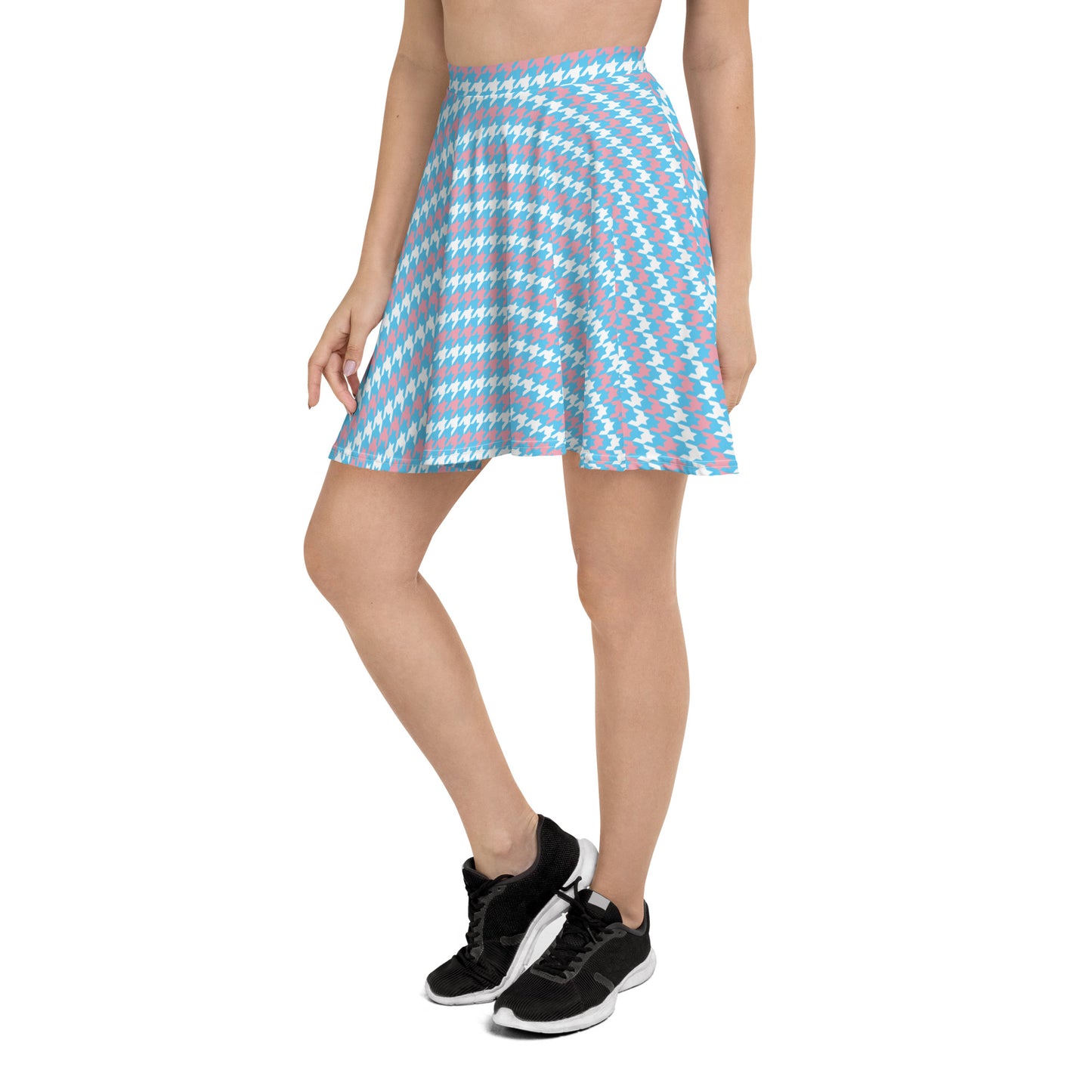 Transgender Pride Skater Skirt - LGBTQIA Pink White Blue Flag Flared Skirt - Parade Club Vacation Running