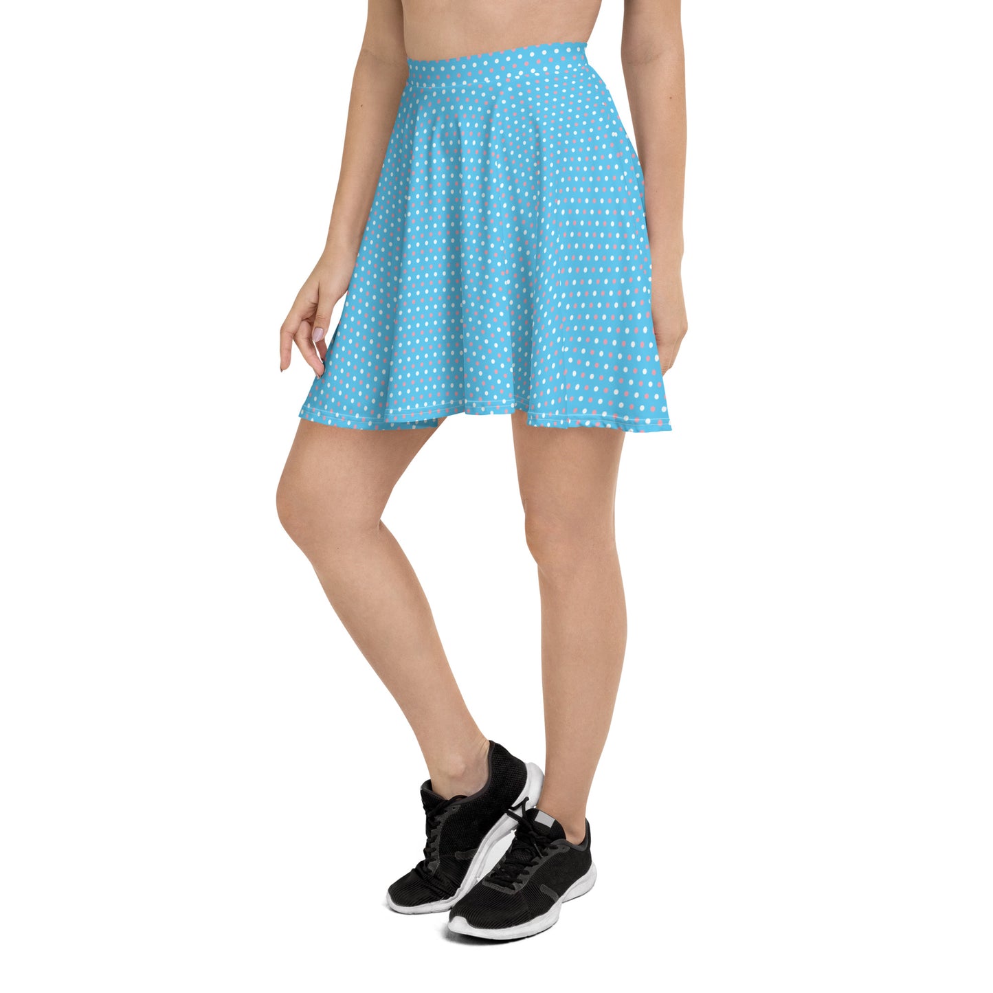 Transgender Pride Skater Skirt - LGBTQIA Pink White Blue Flag Flared Skirt - Parade Club Vacation Running