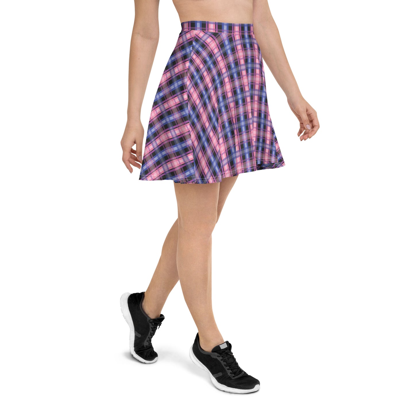 Genderfluid Pride Skater Skirt - LGBTQIA Pink, White, Purple, Black, Blue Flag Flared Skirt - Parade Club Vacation Running