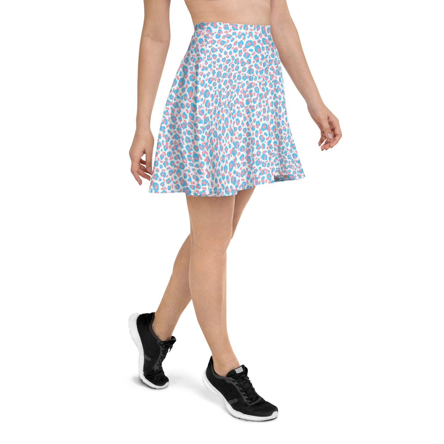 Transgender Pride Skater Skirt - LGBTQIA Pink White Blue Flag Flared Skirt - Parade Club Vacation Running