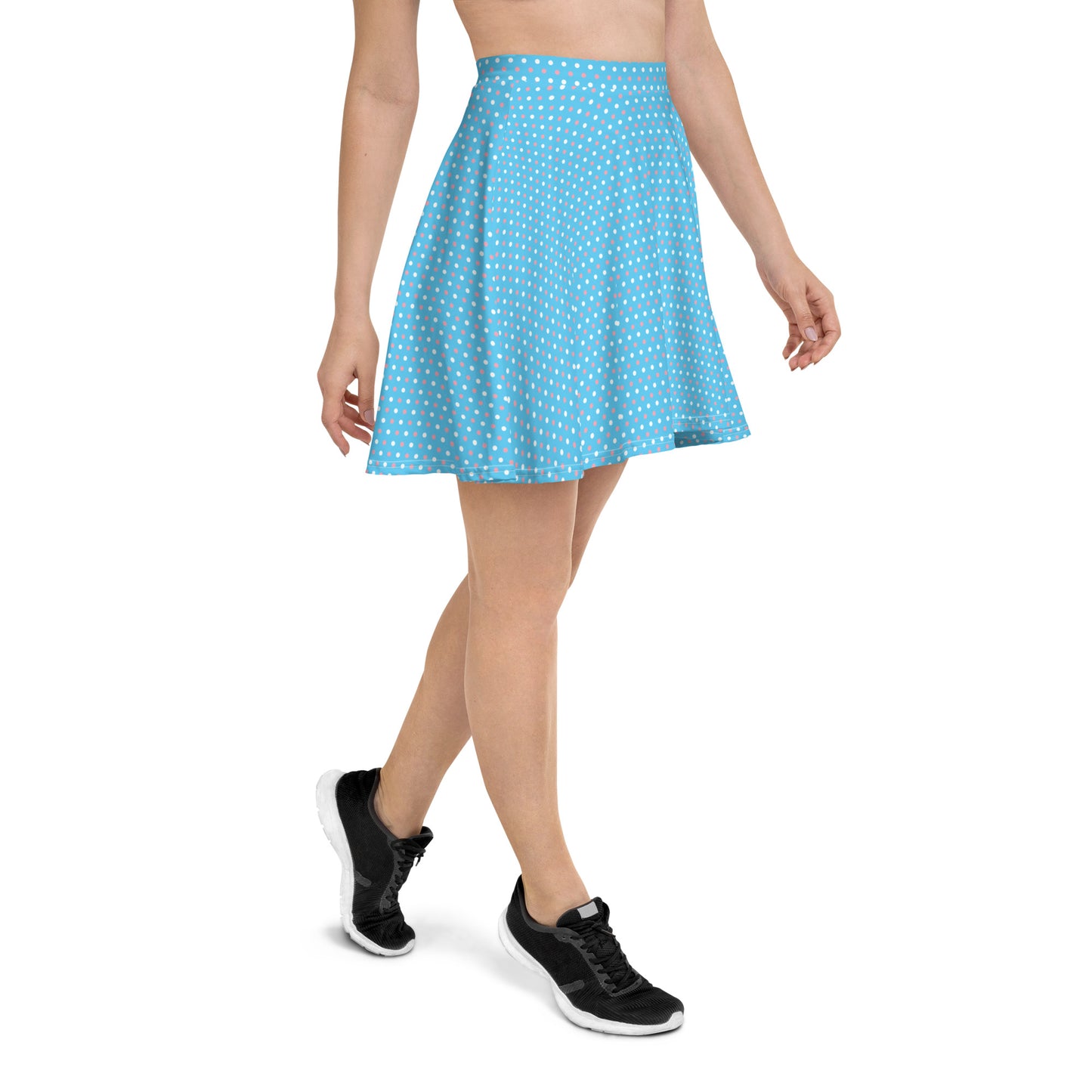 Transgender Pride Skater Skirt - LGBTQIA Pink White Blue Flag Flared Skirt - Parade Club Vacation Running