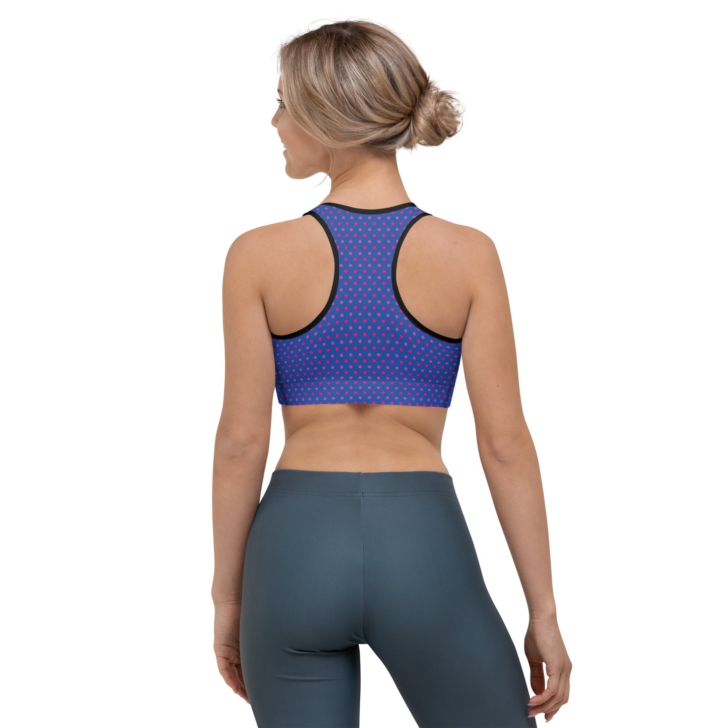 Bisexual Pride Sports Bra - LGBTQIA Pink, Purple, Blue Flag Activewear - Parade Club Running