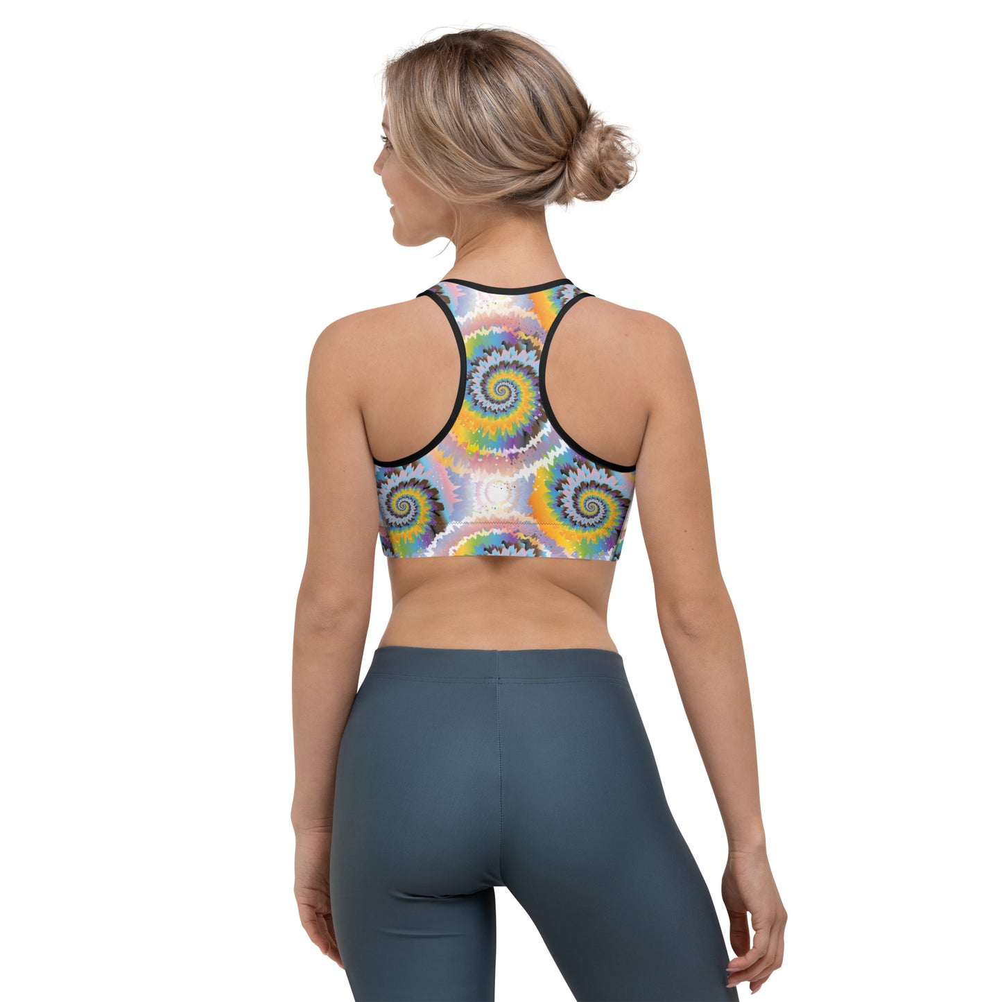 Progress Pride Pride Sports Bra - LGBTQIA Red, Orange, Yellow, Green, Rainbow, Purple, Black, Pink and White Flag Activewear - Parade Club Running