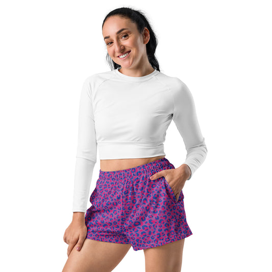 Bisexual Pride Women’s Recycled Athletic Shorts - LGBTQIA Pink, Purple, Blue  Athletic Short Pants - Parade Club Vacation Running Swimming