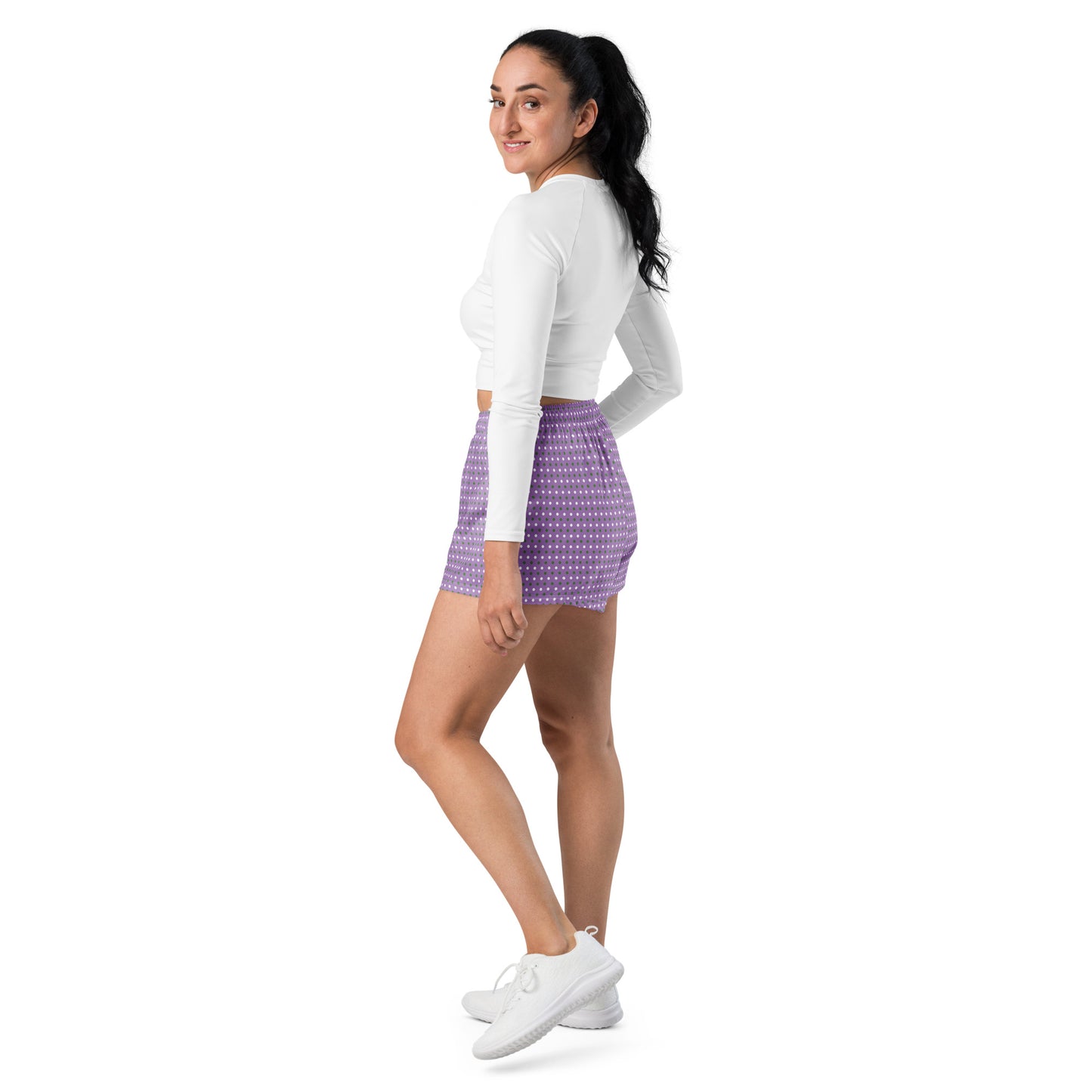 Gender Queer Pride Women’s Recycled Athletic Shorts - LGBTQIA  Purple, White, Green Athletic Short Pants - Parade Club Vacation Running Swimming