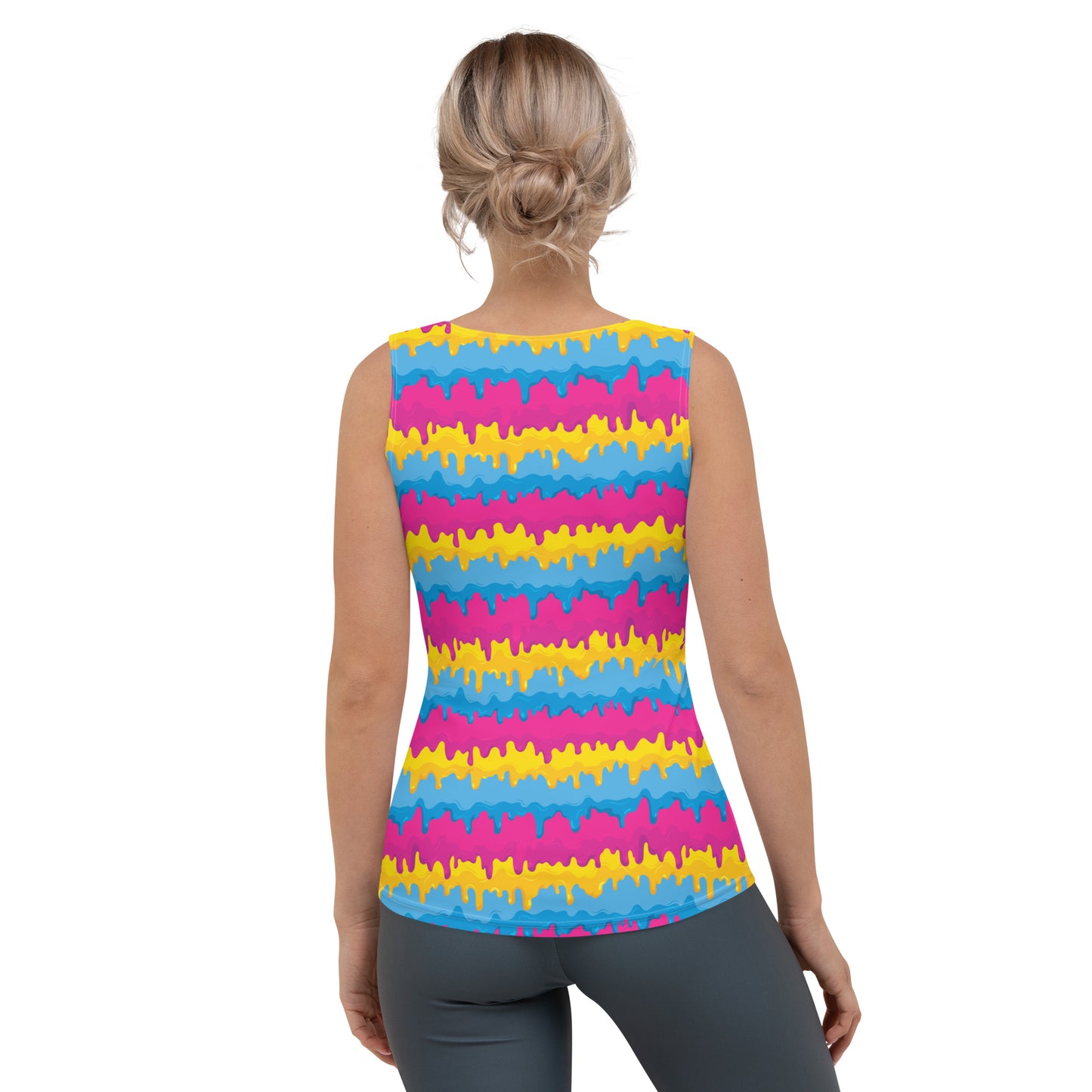 Pansexual Pride Women's Tank Top Fitted Tank Top - LGBTQIA Pink, Blue, Yellow  Flag Shirt - Parade Club Vacation