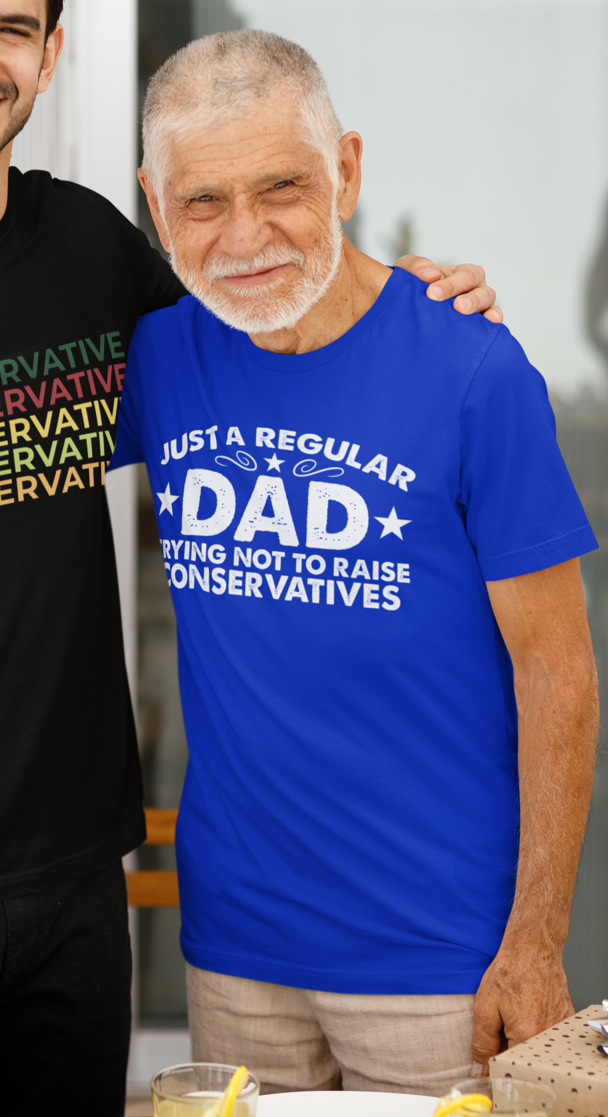 Just a Regular Dad Trying Not to Raise Conservatives Unisex T-Shirt - Funny Liberal Progressive Democrat Shirt